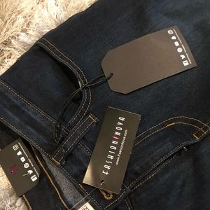 Fashion Nova Dark Blue Skinny Jeans